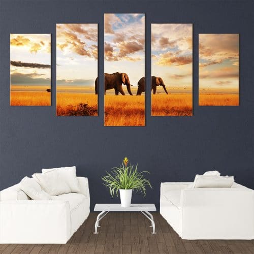 Walking Elephants - Beautiful Home Décor | Unique Canvas