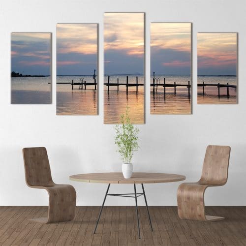 Sea Pier at Sunset - Beautiful Home Décor | Unique Canvas