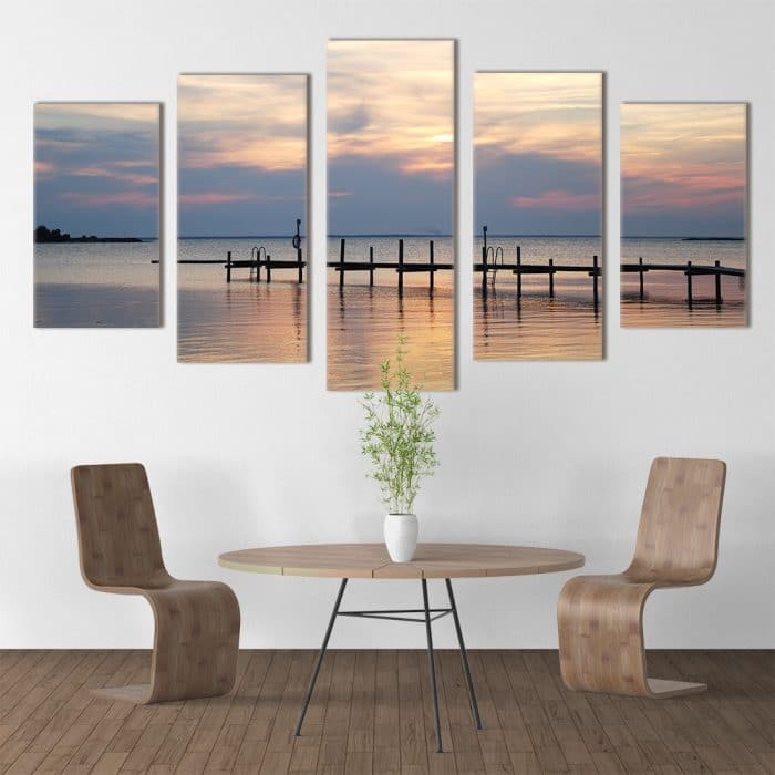 Sea Pier at Sunset - Beautiful Home Décor | Unique Canvas