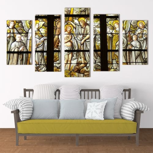 Baptism Window Religious Art Unique Canvas