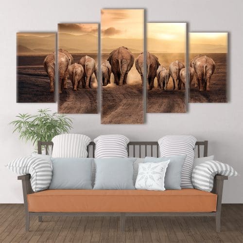 Elephant Family - Beautiful Home Décor | Unique Canvas