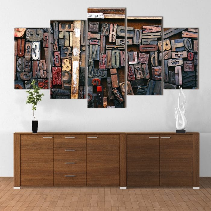 Letterpress Blocks unique canvas