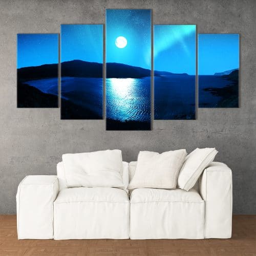 Moonlight Aurora- Beautiful Home Décor | Unique Canvas