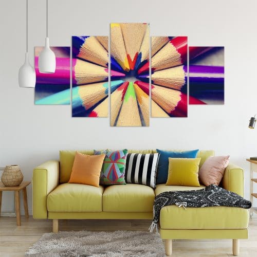 Coloured Pencils Art Unique Canvas