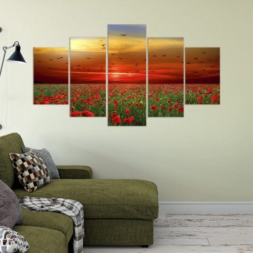 Buy Poppy Field Love & Flowers Unique Canvas