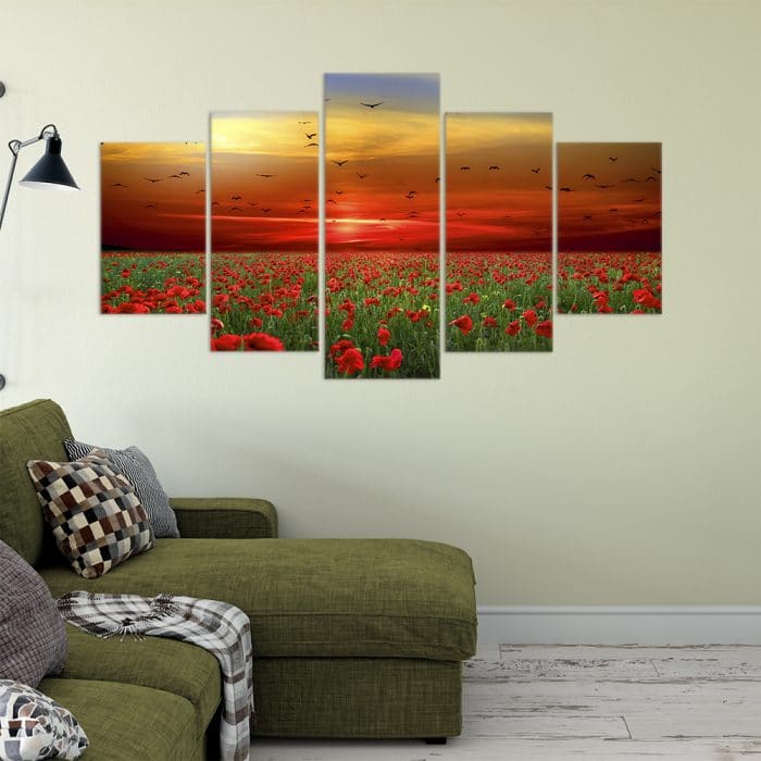 Buy Poppy Field Love & Flowers Unique Canvas