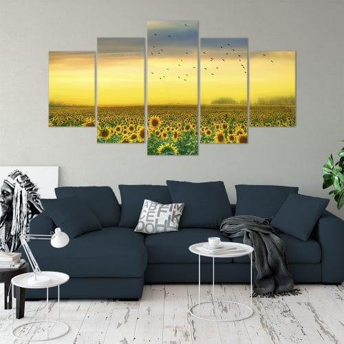 Buy Sunfower Field Love & Flowers Unique Canvas